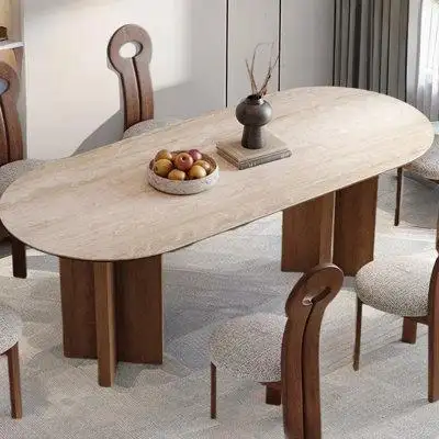 Embody the essence of Wabi-Sabi with our captivating dining table a minimalistic ode to natural eleg...