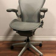 Herman Miller Aeron – Size B – Silver – Fully Loaded – Posture Fit in Chairs & Recliners in Kitchener Area