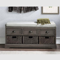 Wildon Home® Storage Bench With Upholstered Seat Cushion