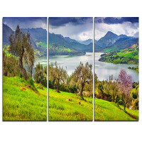 Made in Canada - Design Art Lake Rosa Marina Panorama - 3 Piece Graphic Art on Wrapped Canvas Set