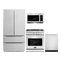 Cosmo 5 Piece Kitchen Package with French Door Refrigerator & 30" Cooktop Electric Cooktop & Wall Oven