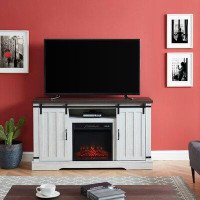 Laurel Foundry Modern Farmhouse Oswald TV Stand for TVs up to 60" with Electric Fireplace Included