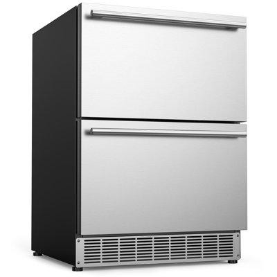 COTLIN Cotlin 24 Inch Outdoor Drawer Fridge 4.9 Cubic Feet Beverage Refrigerator Storage 175 Cans in Refrigerators