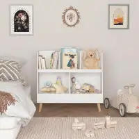 Isabelle & Max™ Kids Bookshelf And Toy Organizer, 5 Cubbies Wooden Open Bookcase, 2-Tier Baby Storage Display Organizer