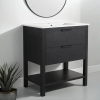 Ebern Designs 30" Bathroom Vanity With a Sink and Soft Close Drawers