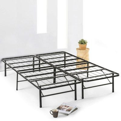 Latitude Run® Structure de lit plateforme très grand pliable en métal robuste avec espace de rangement in Beds & Mattresses in Québec