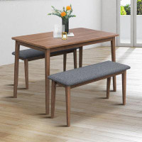 George Oliver Modern Style Dining Table and Chairs 3 Piece Set with two benches and a table