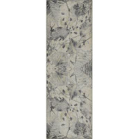 Winston Porter Jhace Floral Machine Woven Cotton/Polyester Area Rug in Beige