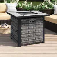 Lark Manor Allcot Steel Propane Outdoor Fire Pit Table With Lid