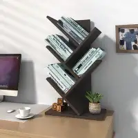 Ebern Designs 3-Tier Wood Bookshelf Tree Bookcase For Displaying Books, Cds, Magazines And More At Office, Home Or Schoo