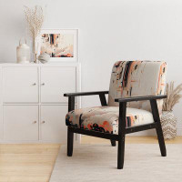 Design Art Peach Cream Multifaceted Whirls - Upholstered Modern Arm Chair