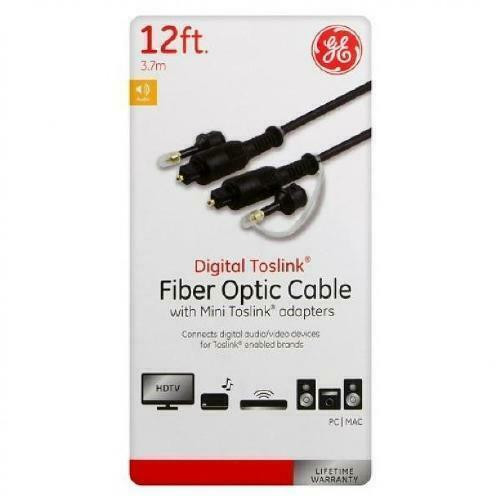 12ft. GE Pro Optical Audio Cable with Mini Toslink Adapters Included - Black in General Electronics in Québec - Image 2