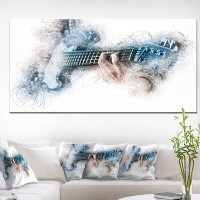 East Urban Home Playing a Guitar Watercolor - Painting Print