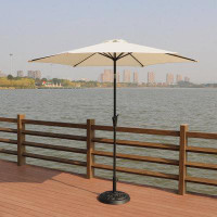 Latitude Run® Outdoor Aluminum Patio Umbrella, Patio Umbrella, Market Umbrella with Base 9A92D5639B2245DD9E79189C4D8603A
