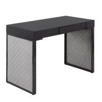 Latitude Run® Drift Contemporary Upholstered Desk In Black Steel
