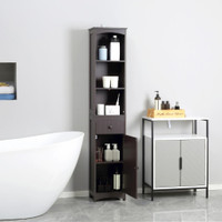 Bathroom Floor Cabinet 13.4" x 9.4" x 66.9" Brown