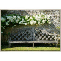 Soicher Marin Charlotte Moss Garden Bench and Roses - Picture Frame Photographic Print on Canvas