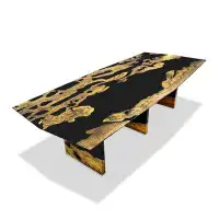 Arditi Collection Black Octagon Thyria Olive Wood River Dining Table