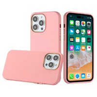 iPhone 15 / 14 / 13 Classy Slick Chromed Around Hybrid Case Cover - Light Pink