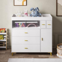 Everly Quinn Champale Changing Table Dresser with Baskets
