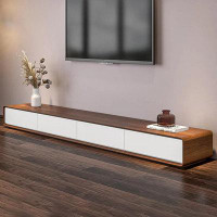 Latitude Run® Modern Soild Wood TV Stand,Minimalist Lowline Media Console With 4 Drawers, 94.48" Fully-Assembled
