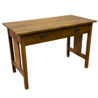 Wildon Home® Mission / Arts And Crafts Solid Oak Writing Desk