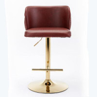 Everly Quinn Swivel Barstools Adjusatble Seat Height, Upholstered Bar Stools with Back Tufted