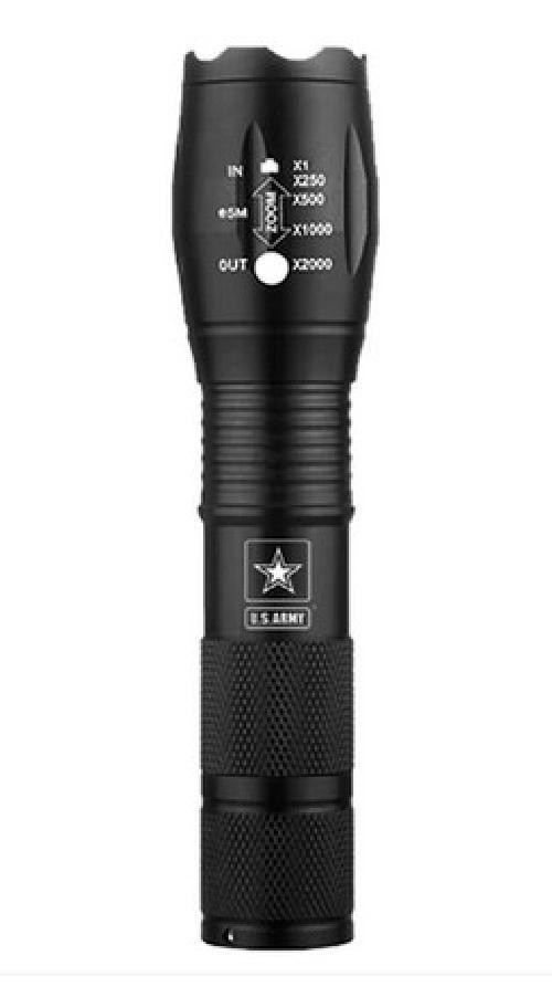 U.S. Army Tactical Military Grade Aluminum Flashlight with Zoom - Black in General Electronics