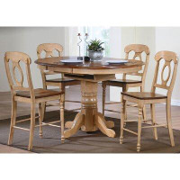 Loon Peak Brooklyn 5 - Piece Counter Height Solid Wood Dining Set