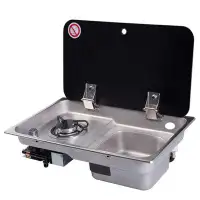 YaoTown Caravan Camper Burner Gas Stove And Sink Combo With Glass Lid