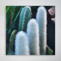 Foundry Select White And Green Plant In Close Up Photography 1 - 1 Piece Square Graphic Art Print On Wrapped Canvas