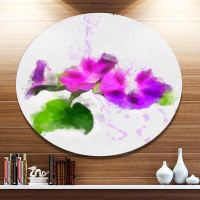 Made in Canada - Design Art 'Stem of Convolvulus Flower Drawing' Oil Painting Print on Metal