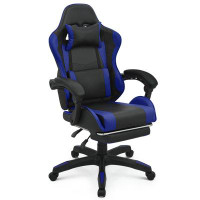 Inbox Zero Racing Game Chair High Back Computer Chair with Footrest Massage Lumbar Support