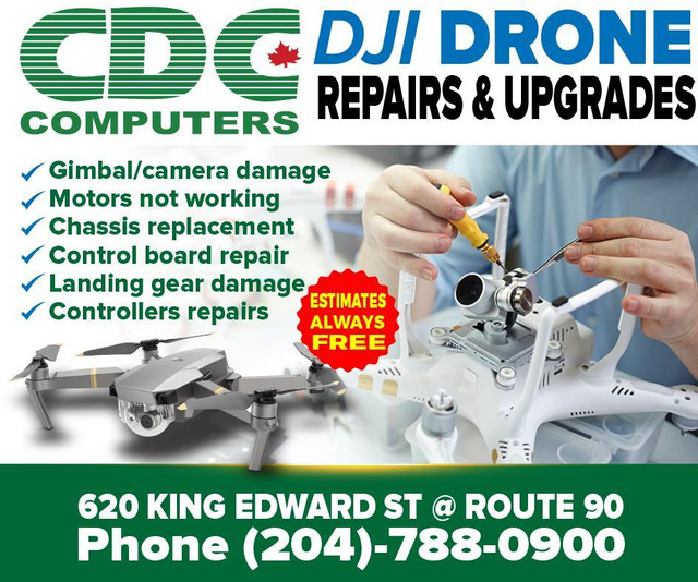 DJI Drone Repairs Upgrades - Mavic Mini Pro, Phantom, Matrice, Inspire, Spark in Hobbies & Crafts in Winnipeg