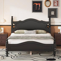 House of Hampton Retro Style Platform Bed with Wooden Slat Support