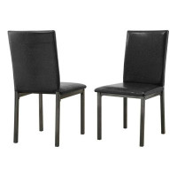 Ebern Designs Upholstered Dining Chairs Black (Set of 2)