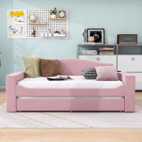 Wildon Home® Upholstered Daybed with Twin Size Trundle