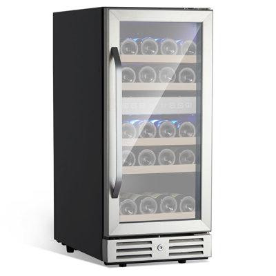 Homhougo Homhougo 29 Cans (12 oz.) 3.2 Cubic Feet Freestanding Beverage Refrigerator with Wine Storage in Refrigerators