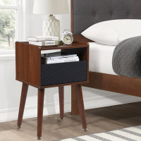 George Oliver End Table With Solid Wood Legs,Charging Station And USB Ports