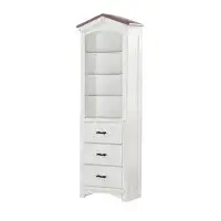 Red Barrel Studio Tree House Bookcase Cabinet in Pink and White