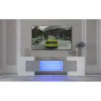 Wrought Studio TV Console With Storage Cabinets, Long LED TV Stand Full RGB Colour Selection, 31 Modes Changing Lights M