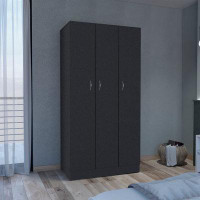 Ebern Designs Westbury Wardrobe Armoire with 3 Doors, 2 Drawers, 4-Tier Inner Shelves