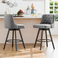 Wildon Home® Swivel Barstools Set of 2,26”Counter Height Stools with Backs