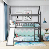 Harper Orchard Twin Over Twin Bunk Bed With Slide, House Bed With Slide