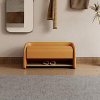 Hokku Designs 31.5"Orange Upholstered Bench