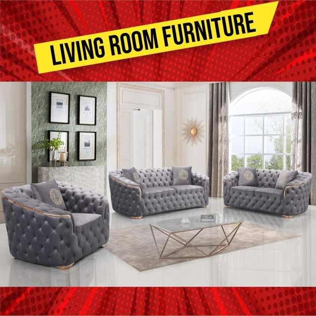 Tufted Grey Sofa Set Sale !! Huge Sale !! in Couches & Futons in Toronto (GTA)