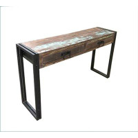 Breakwater Bay Julianna Old Reclaimed Wood Console Table with Metal Legs