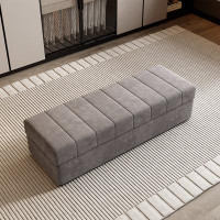 Hokku Designs 59.06" Gray Upholstered Bench