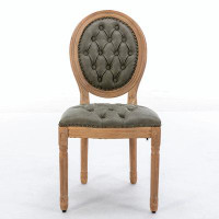 Ophelia & Co. French Style Solid Wood Frame Antique Painting Rattan Back Dining Chair