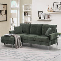 Farm on table Convertible Sectional Sofa, Modern Chenille L-Shaped Sofa Couch for Living Room